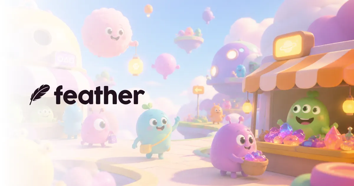 Feather: colourful animated characters in a whimsical market town